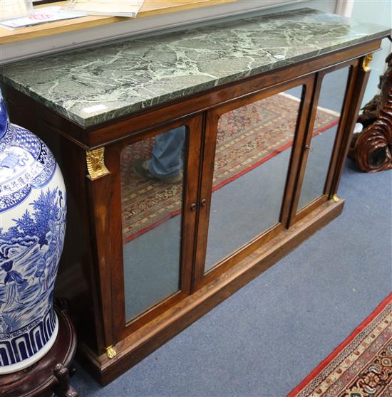 A Regency rosewood side cabinet 152cm